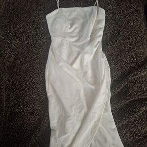 Emerald Sundae Strapless White Dress